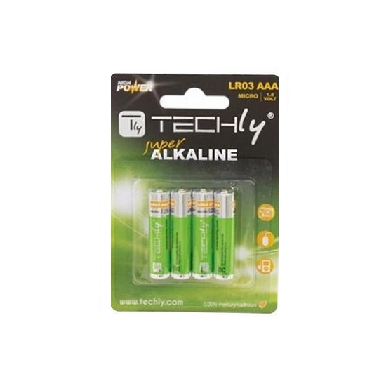 TECHLY 307001 Alkaline batteries 1.5V AAA LR03 4 ks