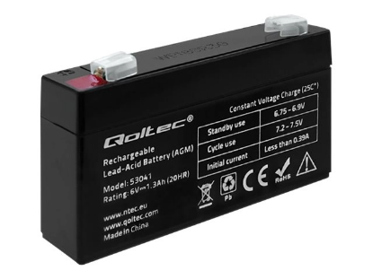 Qoltec baterie AGM 6V 1.3Ah max.0.39A