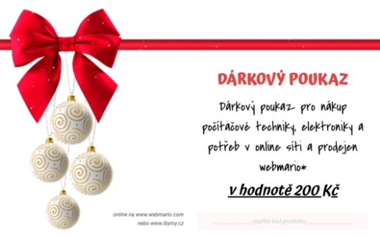 Dárkový poukaz webmario 200 CZK